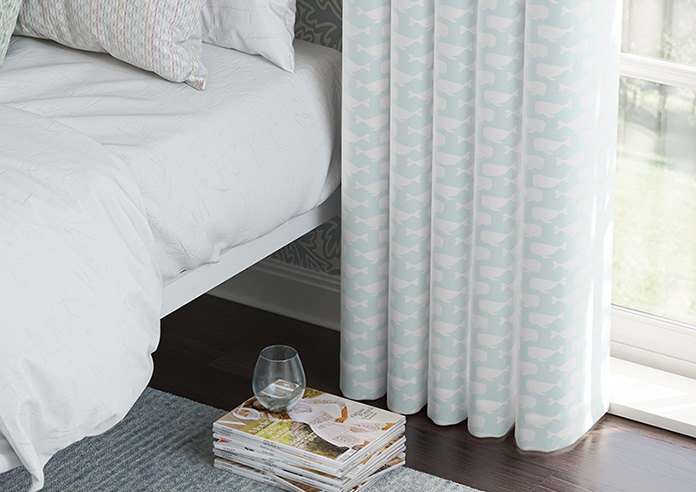 Whaling Around, Aqua - Made to Measure Curtains - Image 5